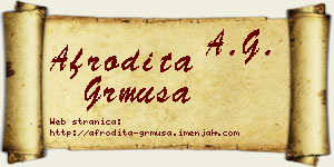 Afrodita Grmuša vizit kartica